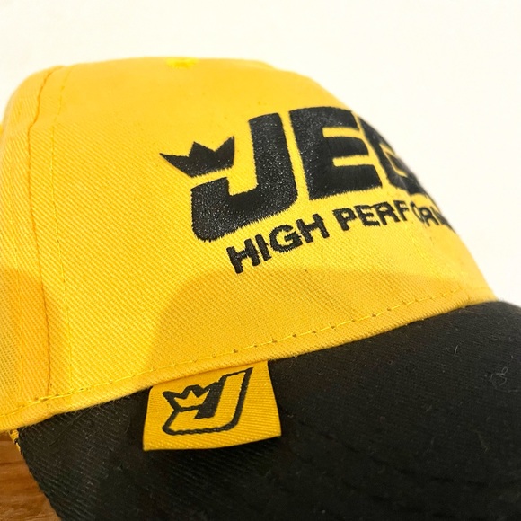 JEGS High Performance Racing Hat Cap Yellow & Black One Size Adjustable - Picture 2 of 9